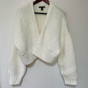 Forever 21 ivory chunky knit cardigan